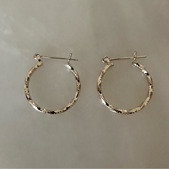14k Solid Gold Twist Hoop Earrings - Picture 11 of 15